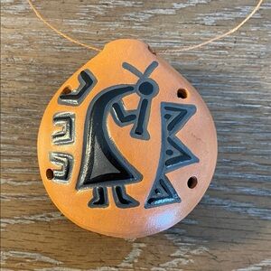 Native Ocarina Flute Clay Pendant